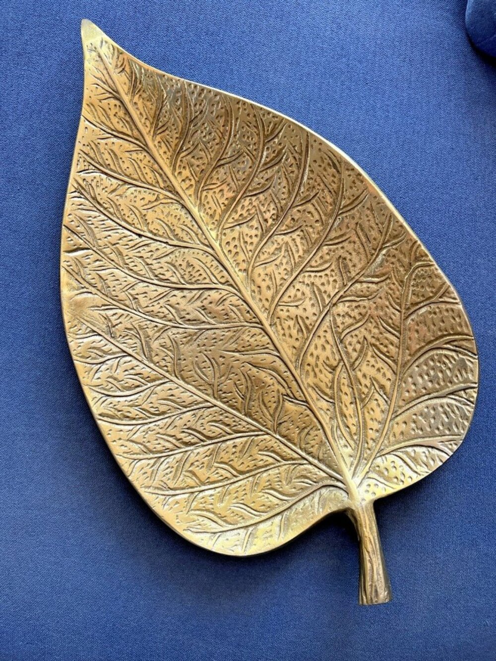 BRASS Leaf TRAY 24"L x 14"W Gold Home Decor Coffee Table Design Bath Dining Home